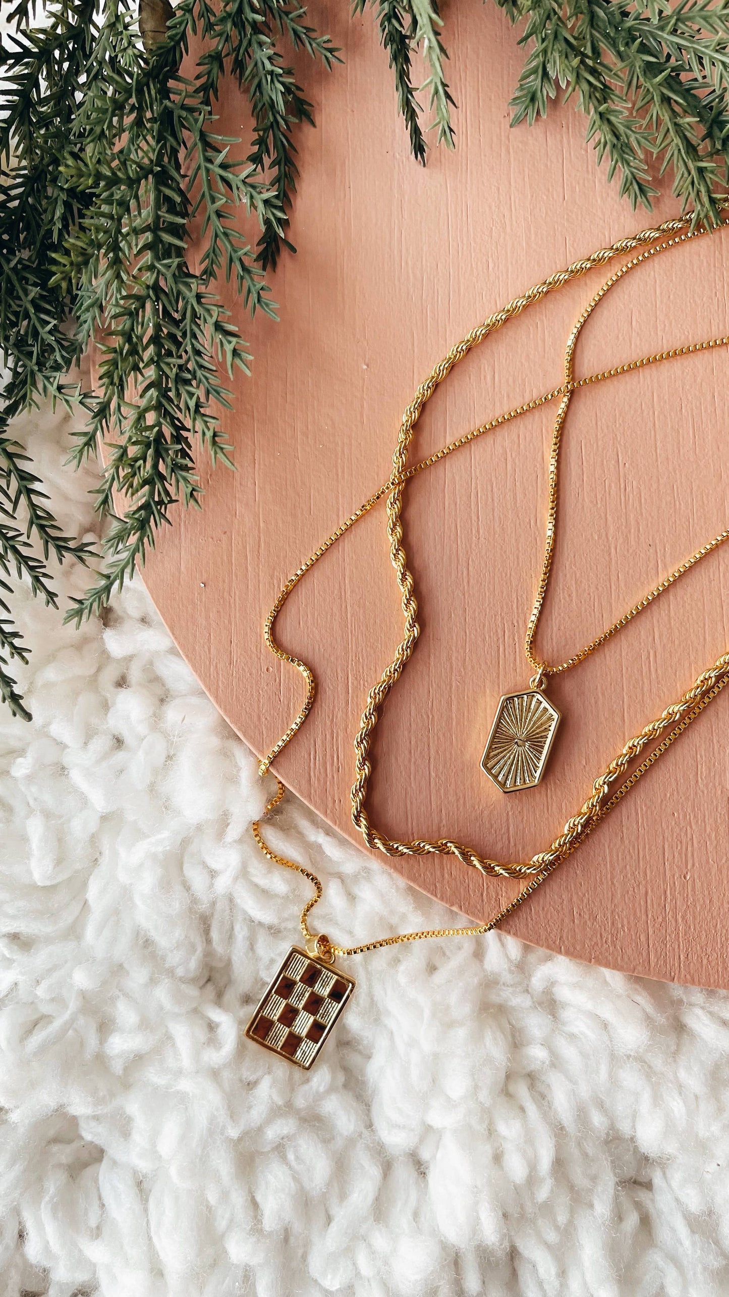 Gold-filled Checkmate Necklace