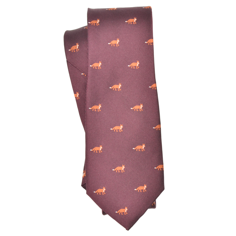 Burgundy Fox Tie