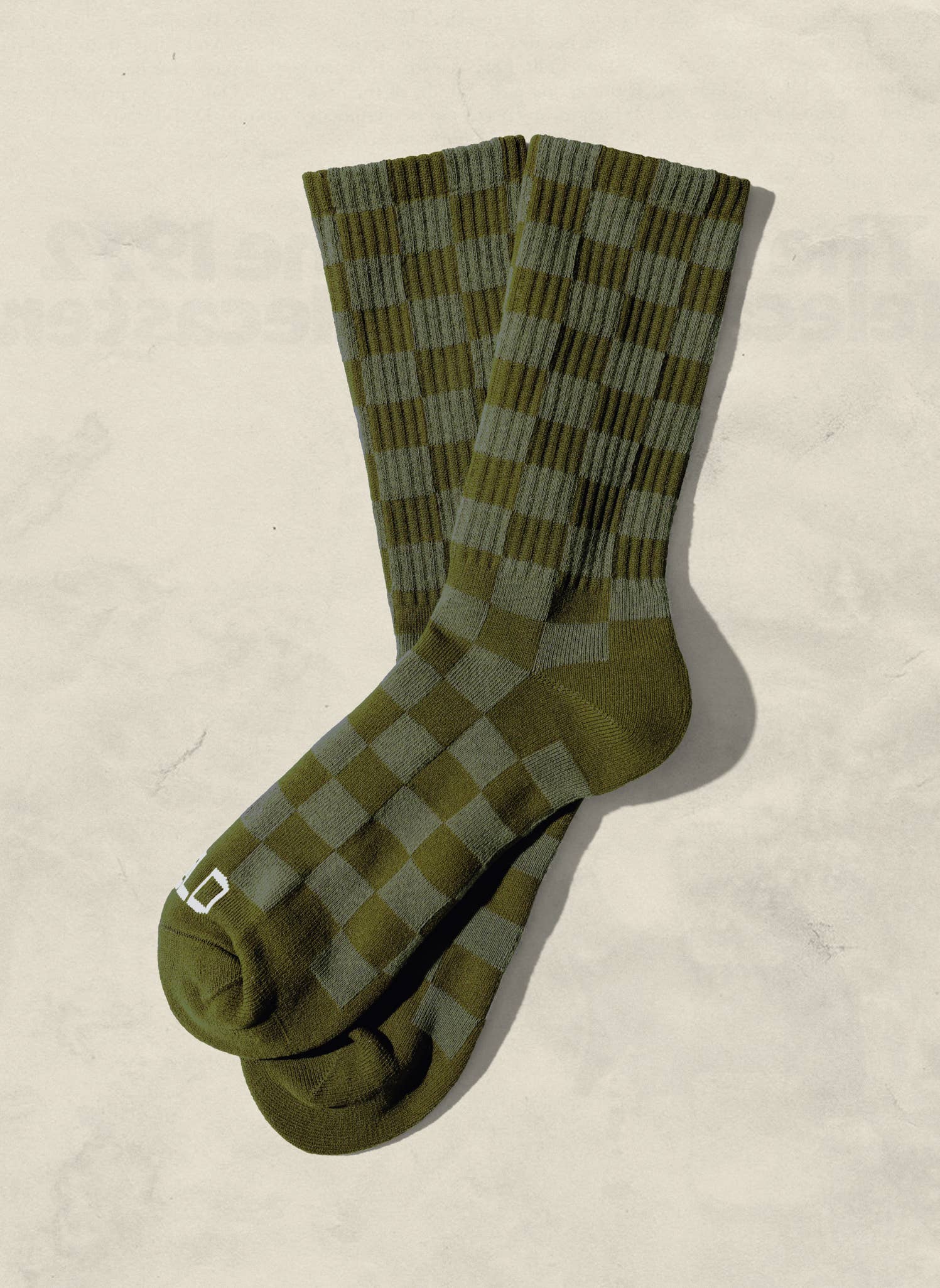 Tonal Checkerboard Socks- Cactus