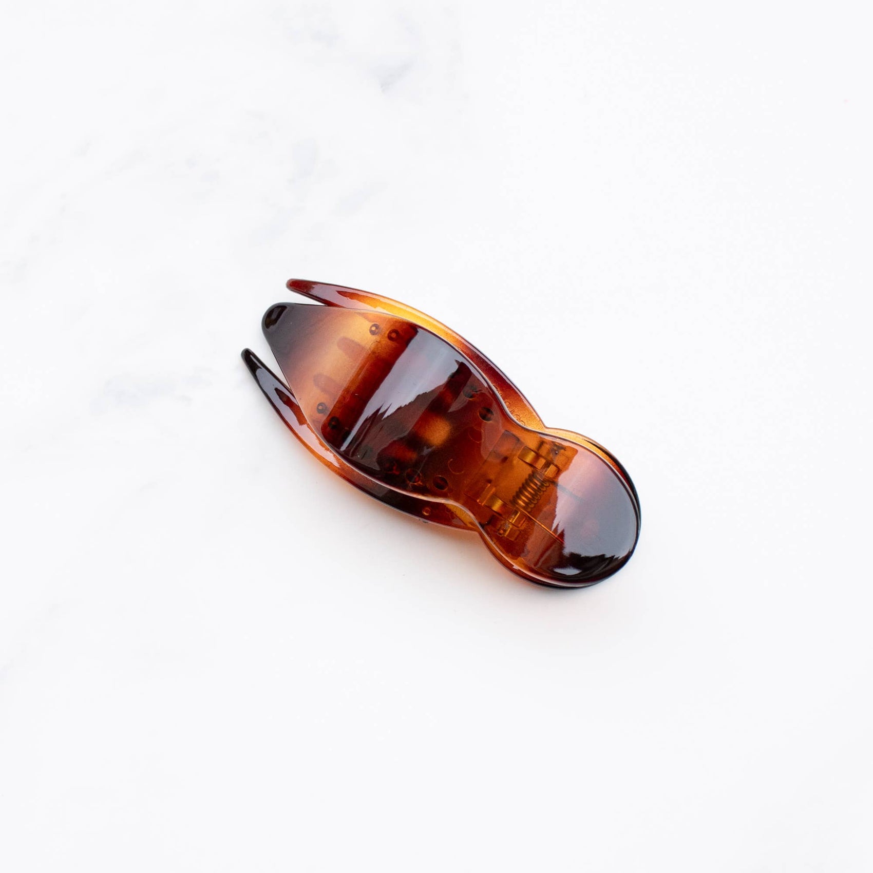 Glossy Bonnie Side Hair Claw Clip: Brown Mix