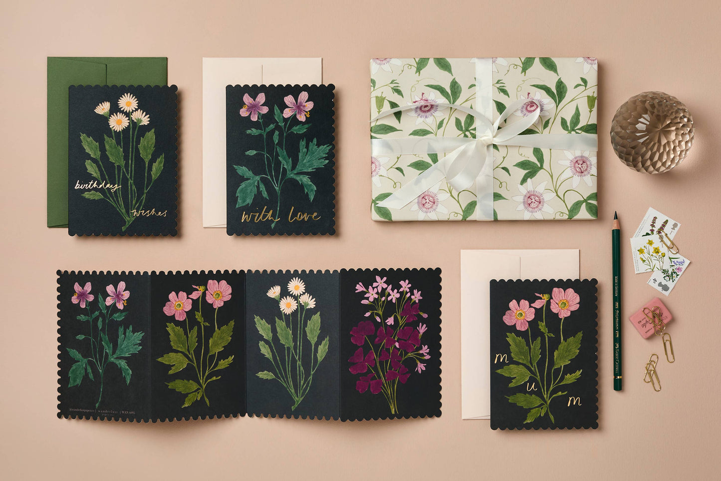 Botanical Concertina Card