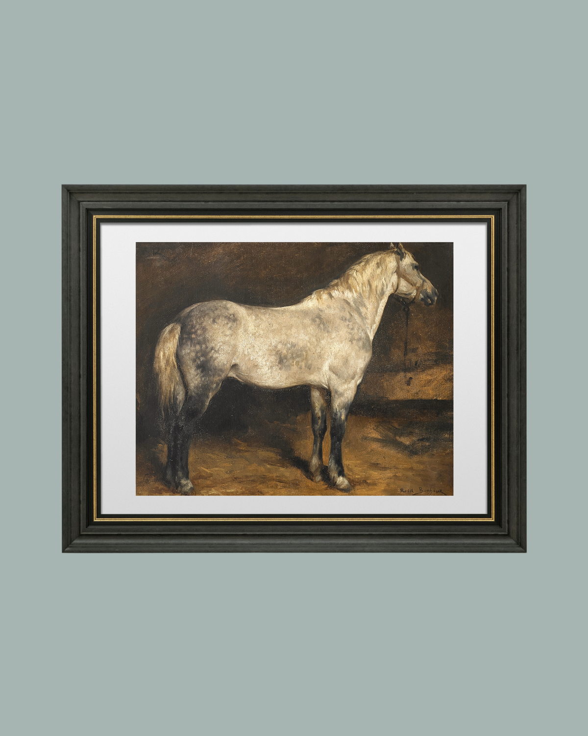 Dapple Grey Horse Antique Art Print
