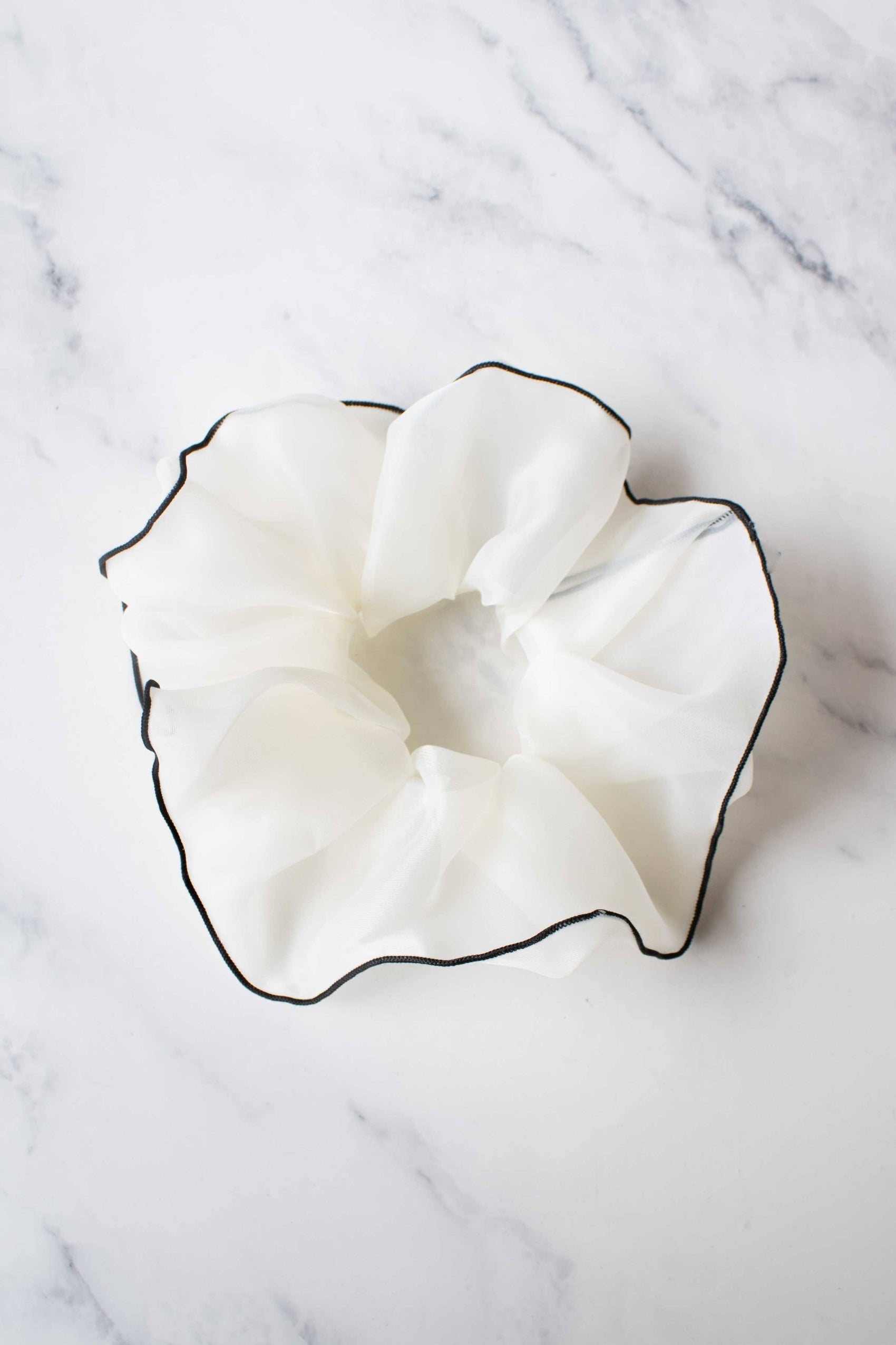 Sheer Elegance Organza Scrunchie: Cream
