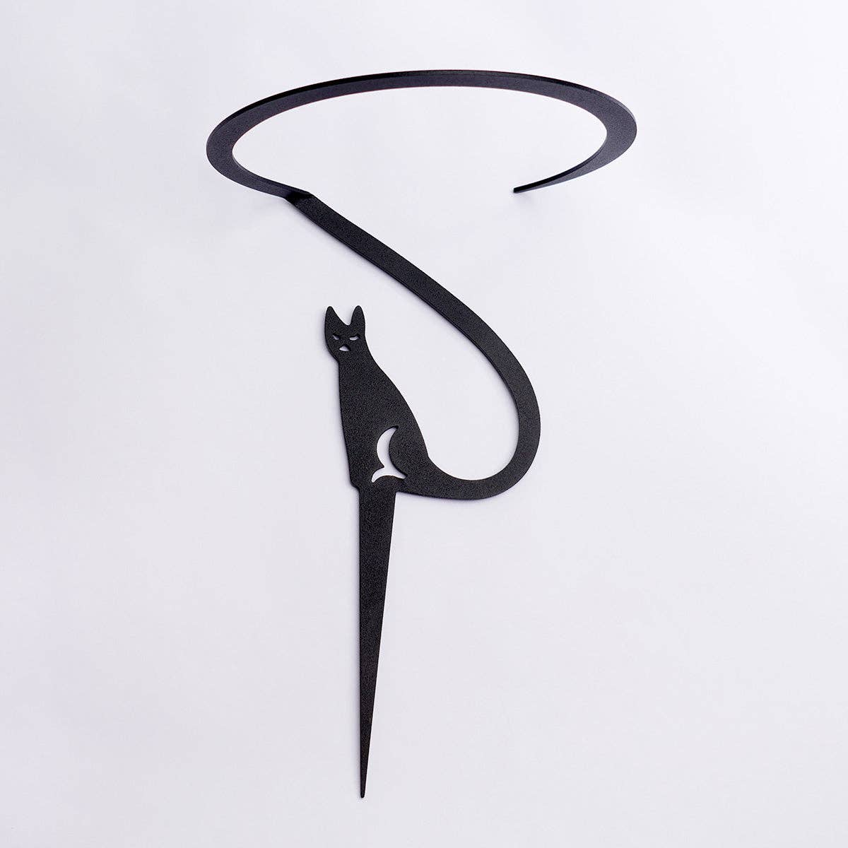 Luna Black Cat Steel House Plant Garden Support Stake