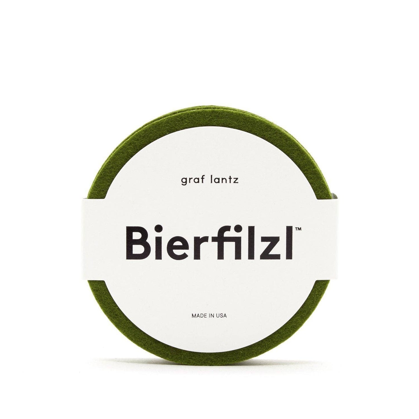 Bierfilzl Merino Wool Felt Round Coaster - Loden Green