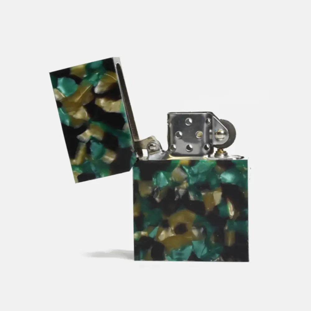 Confetti Zippo Style Lighter: Green Confetti