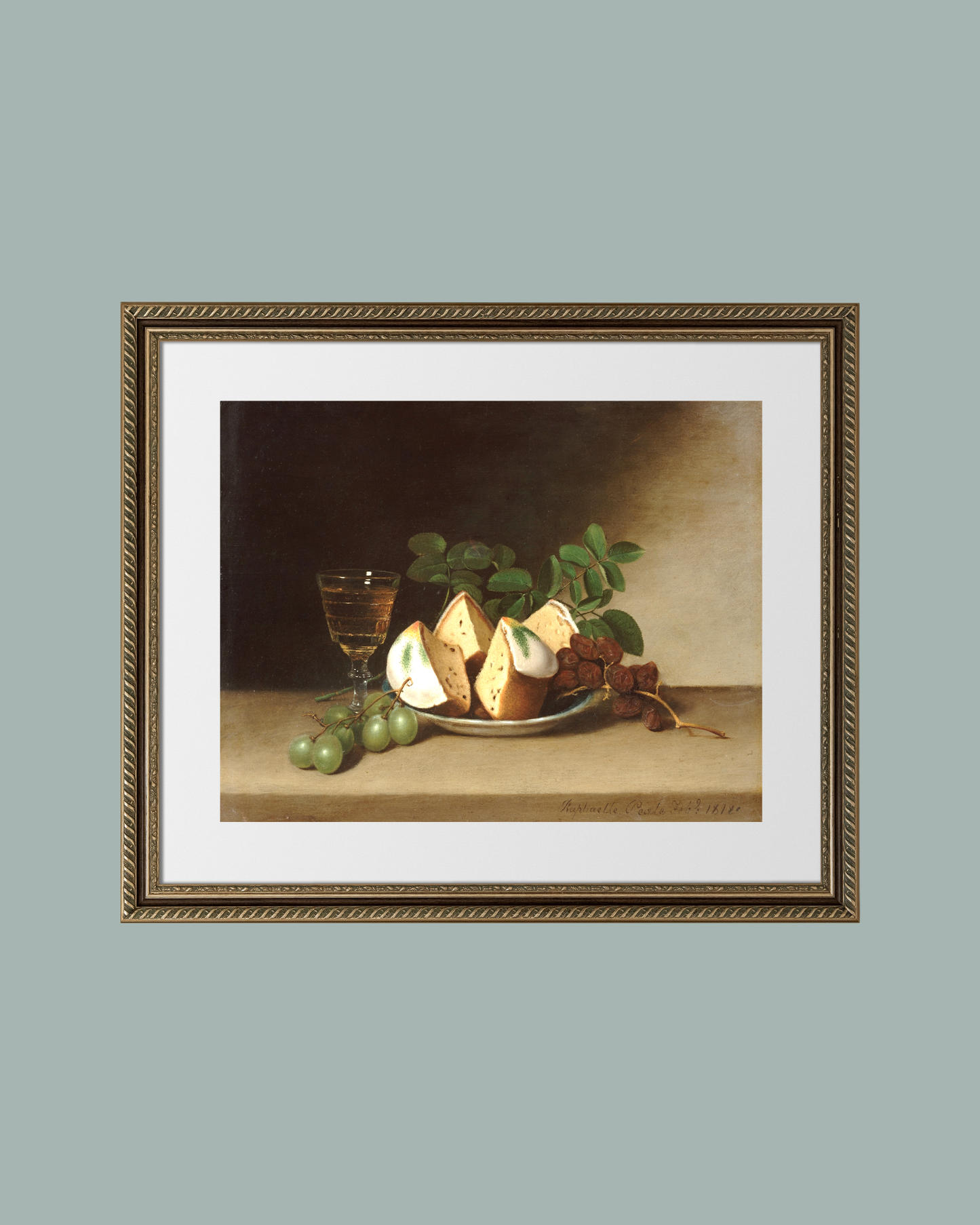Still Life with Cake Antique Art Print