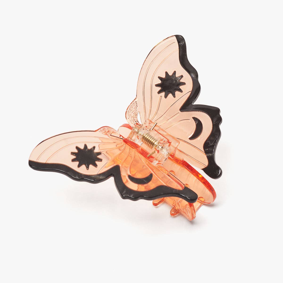 Women's Orange Acetate Monarch Butterfly Hair Claw Clip