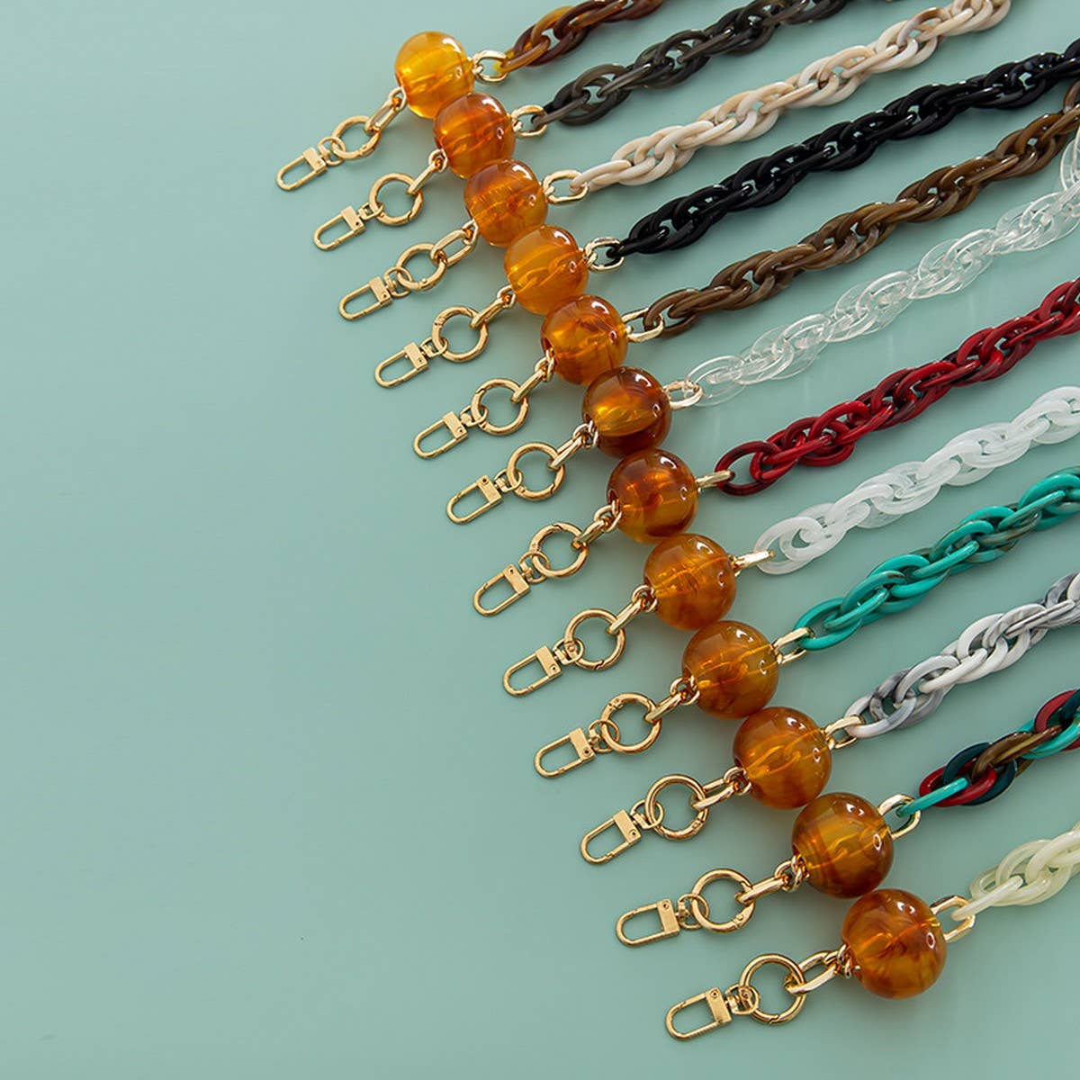Acrylic Large Lantern Beads Bag Chain - 3 colors