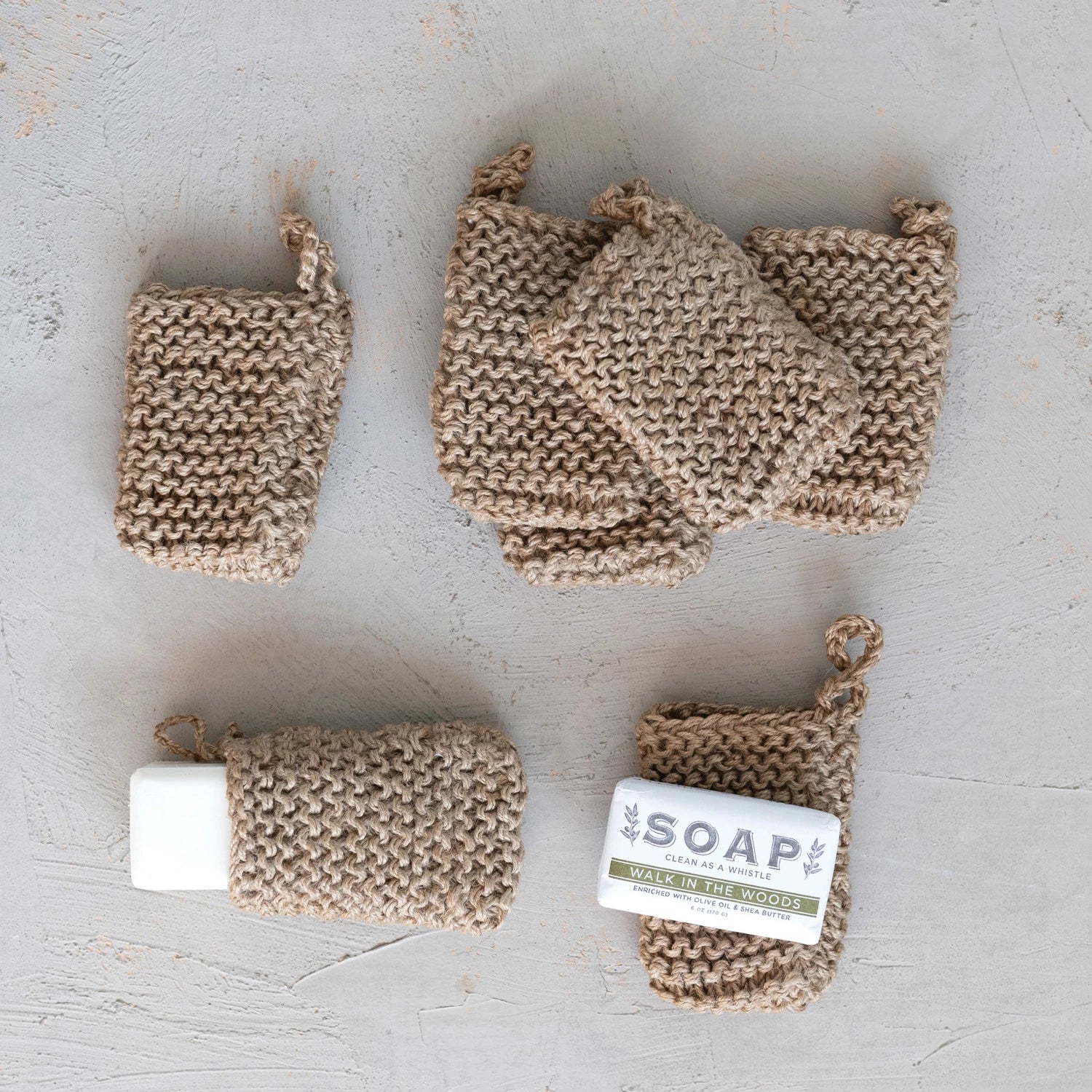 Jute Crocheted Body Scrubber& Soap Holder
