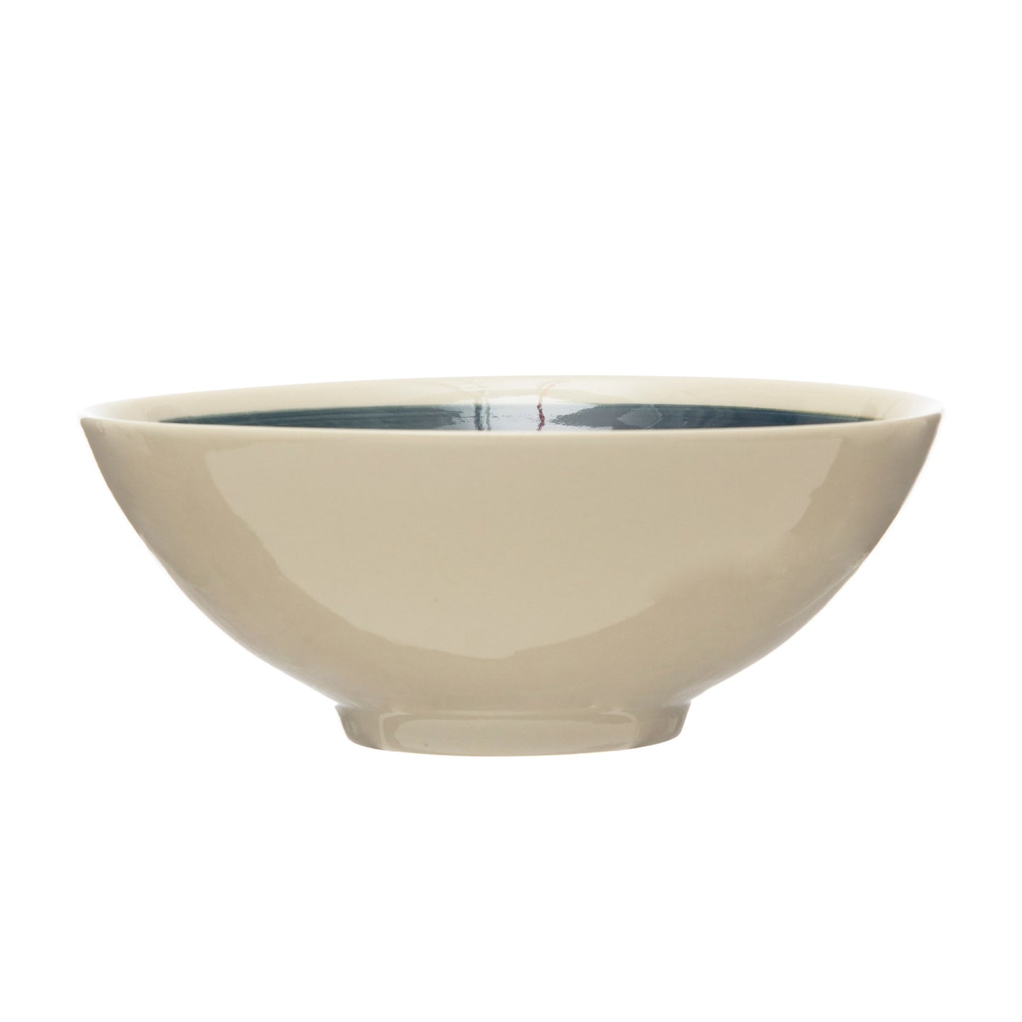 Hand-Painted Stoneware Bowl w/ Flower