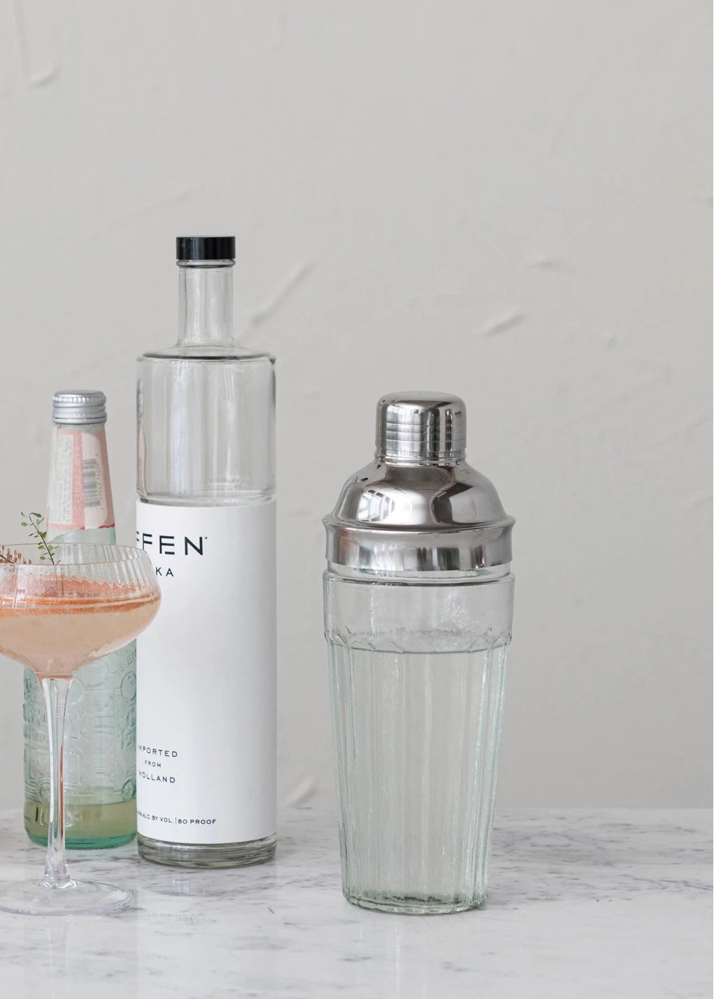 Glass & Stainless Steel Cocktail Shaker