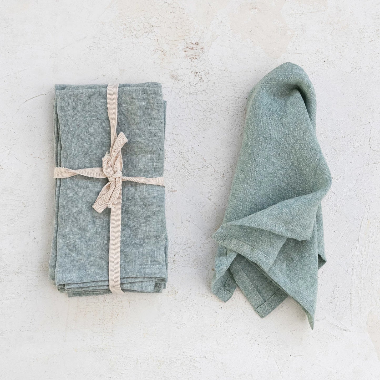 Stonewashed Linen Napkins (Set of 4) -- Washed Denim