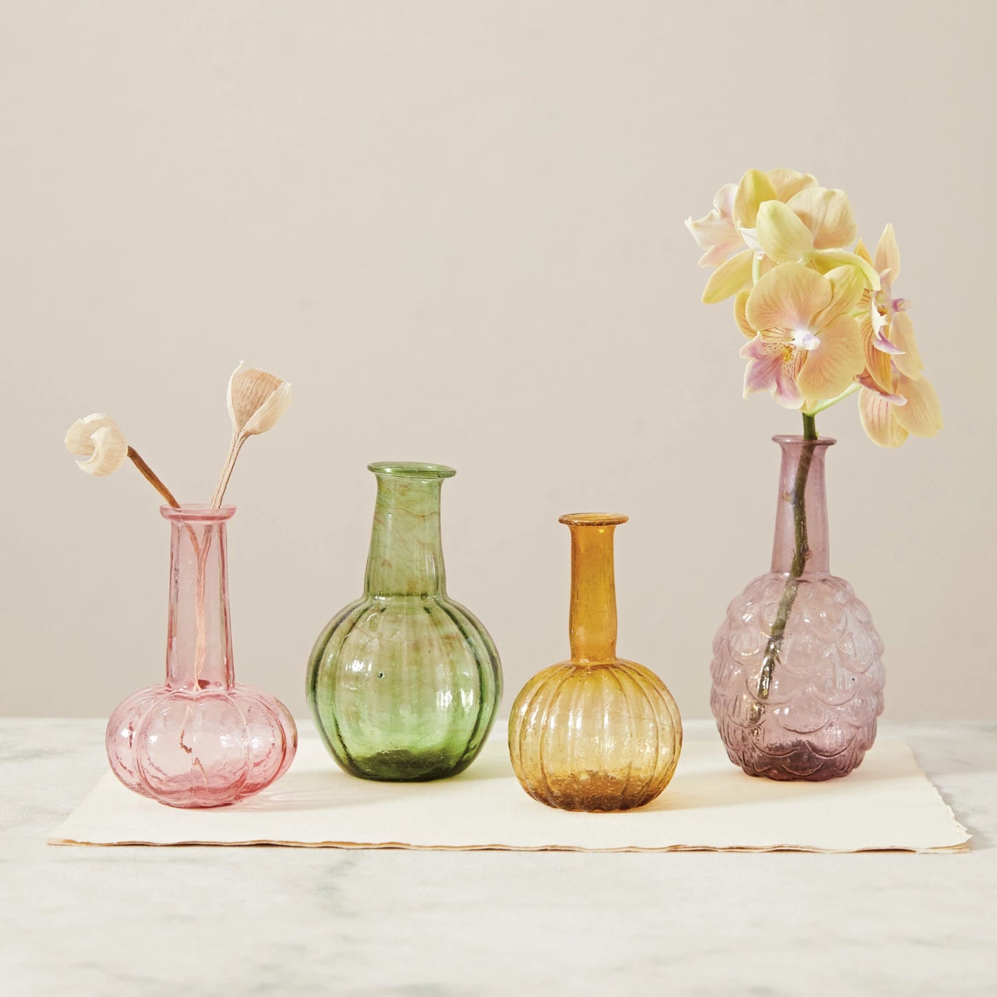 Hand-Blown Recycled Glass Vases - 4 styles