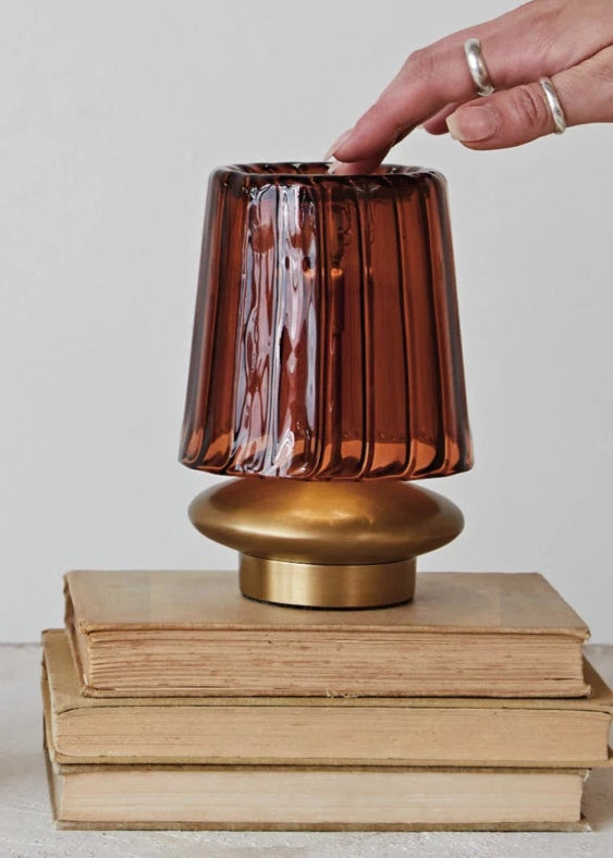 Recycled Glass, Pleated Table Lamp