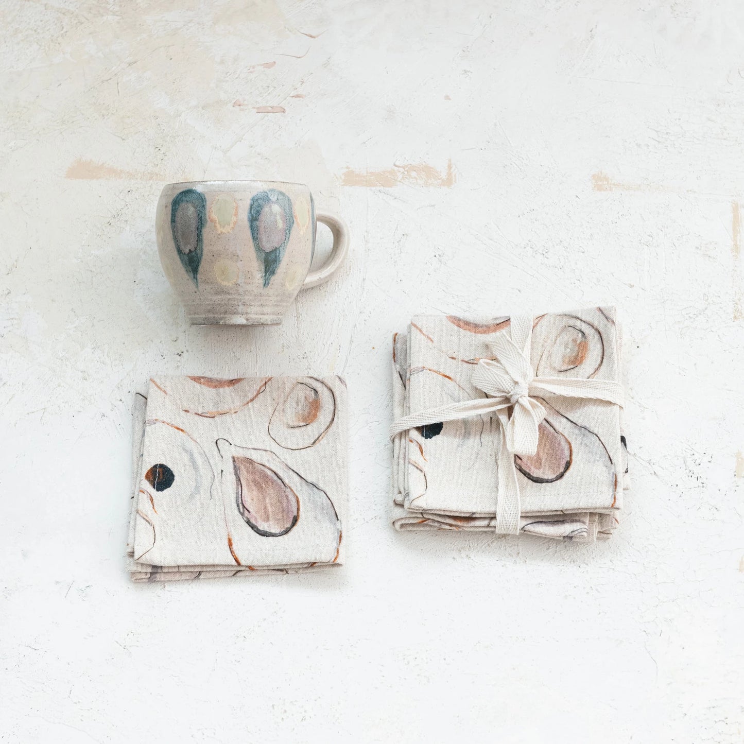 Oyster Patterned Cocktail Napkins