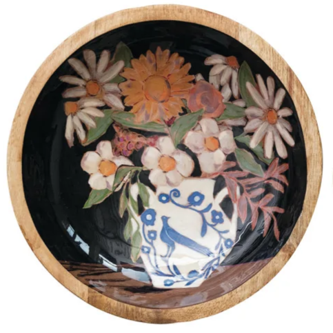 Enameled Wood Bowl -- Three Sizes