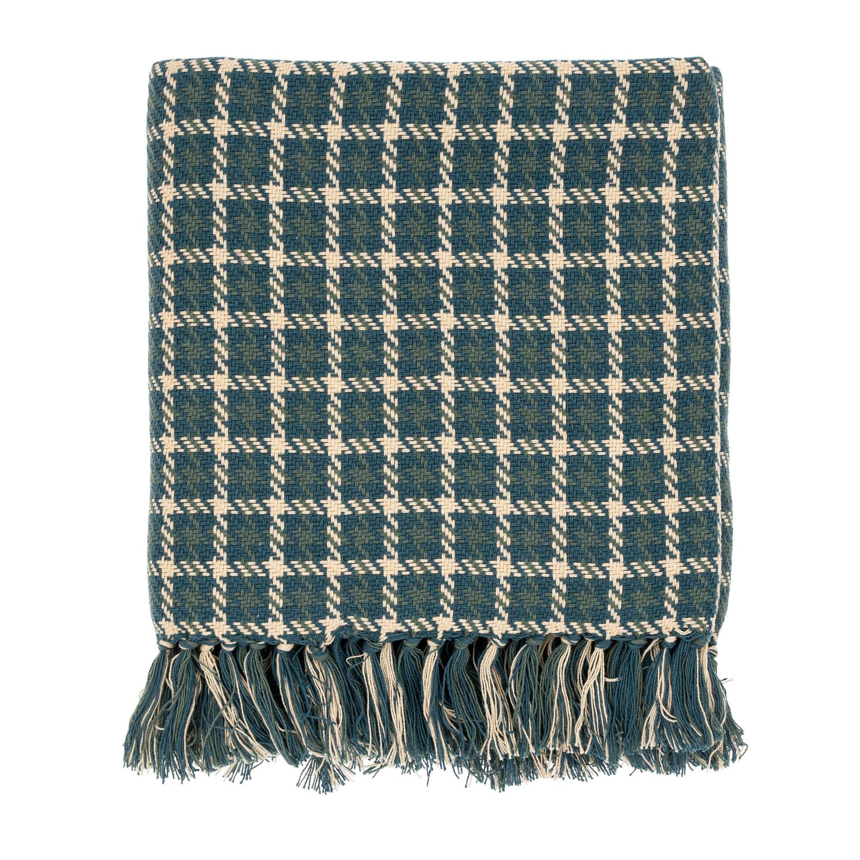 Houndstooth Throw, Teal