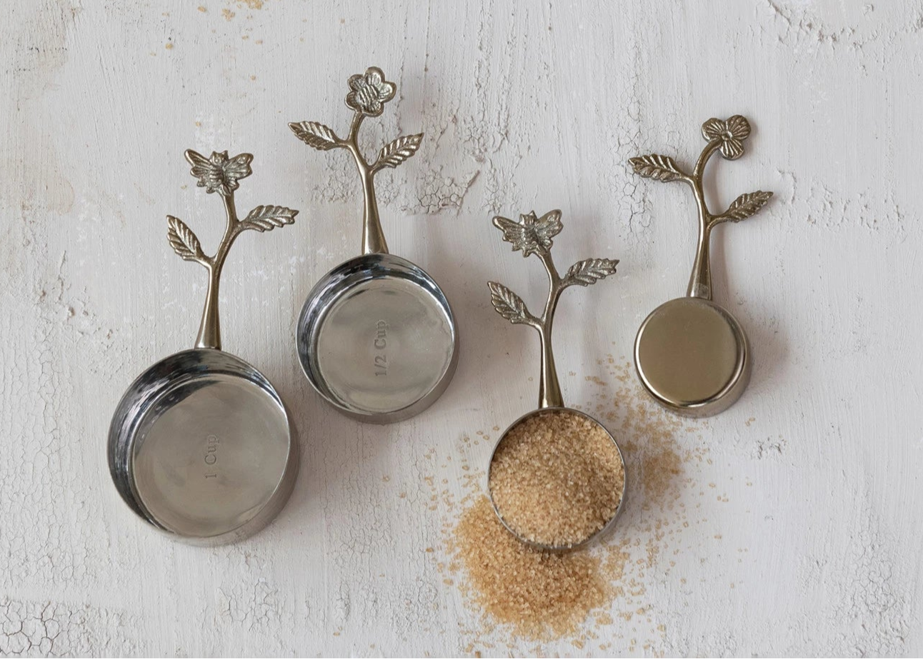 Floral Motif Measuring Cups