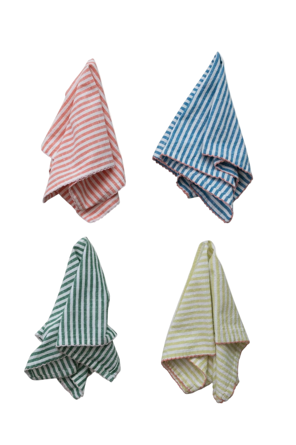 Striped Napkins with Stitched Trim+