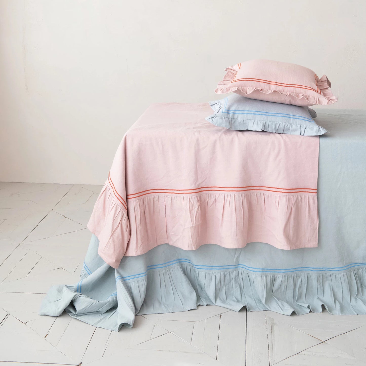 Ruffled Pillow - Grey Sky