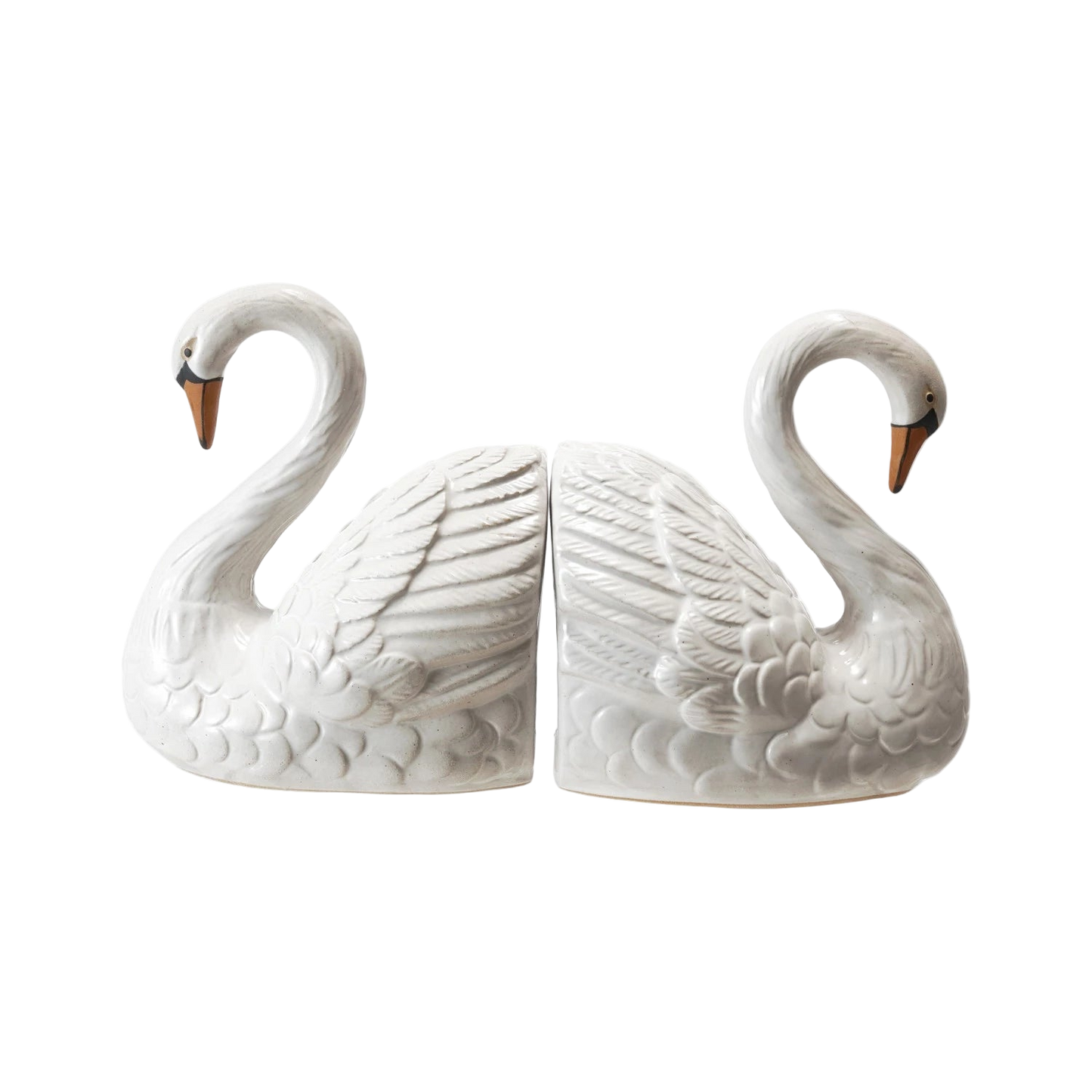 Swan Bookends, White - Sold Individually