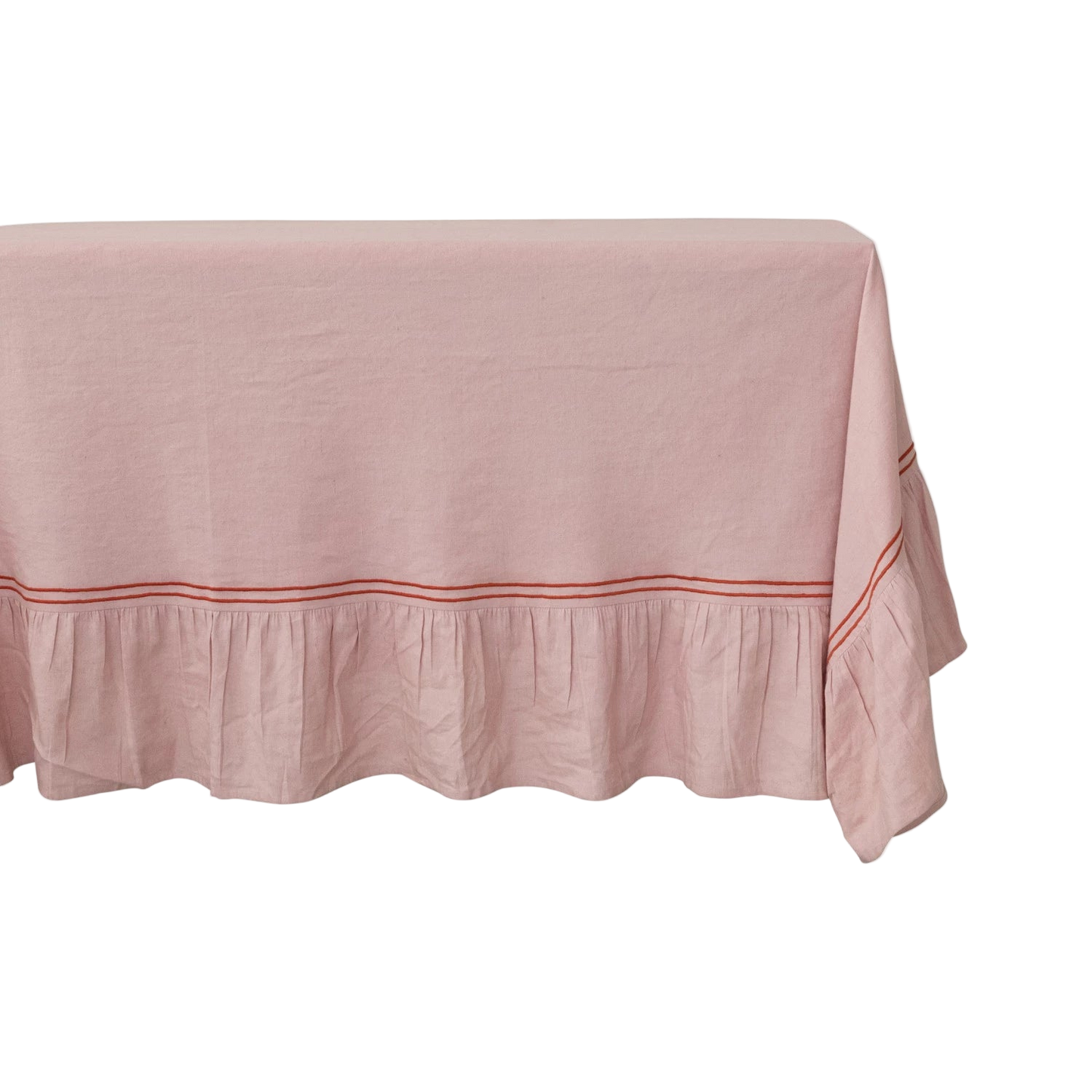 Ruffled Tablecloth - Salmon Pink