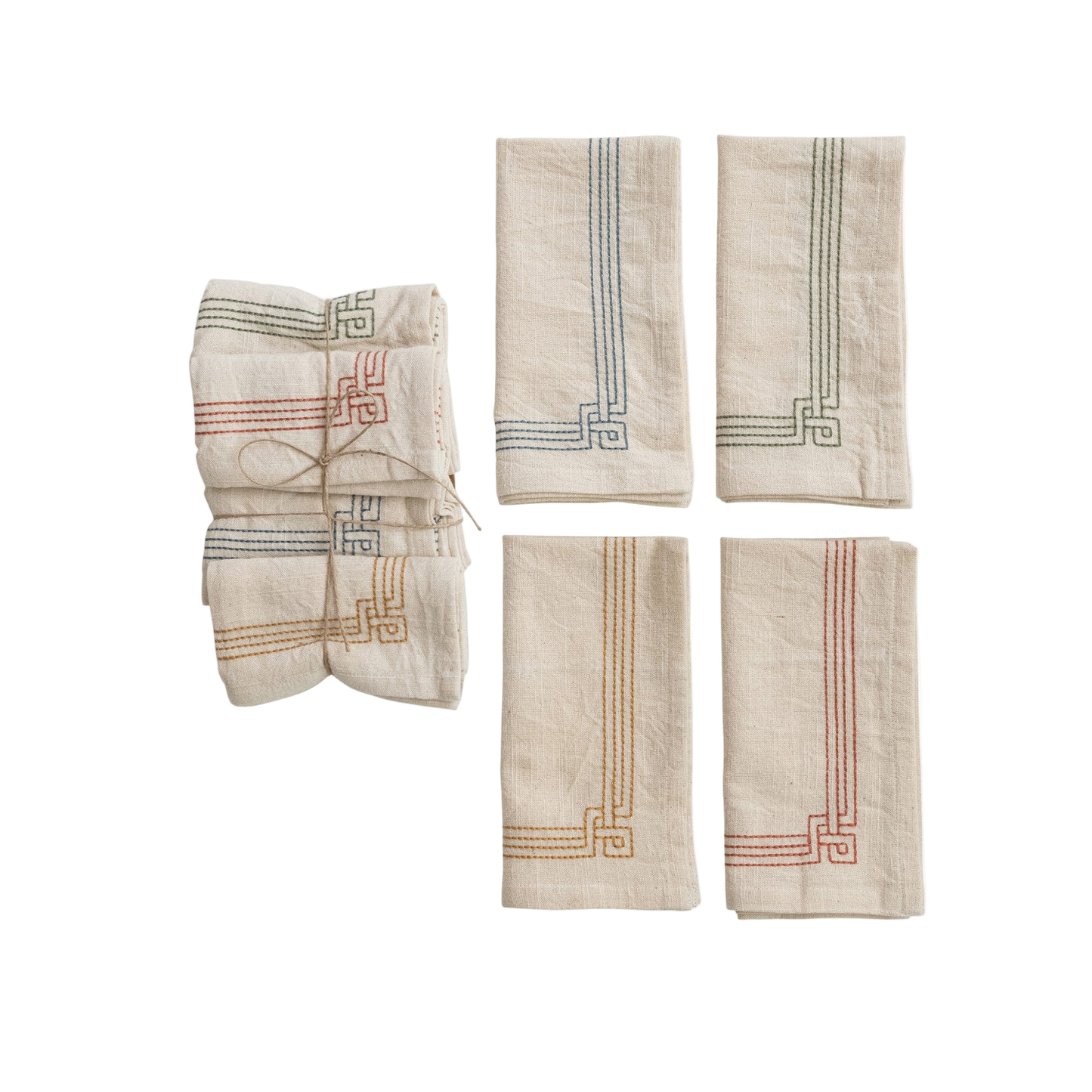 Vintage Style Embroidered Dinner Napkins