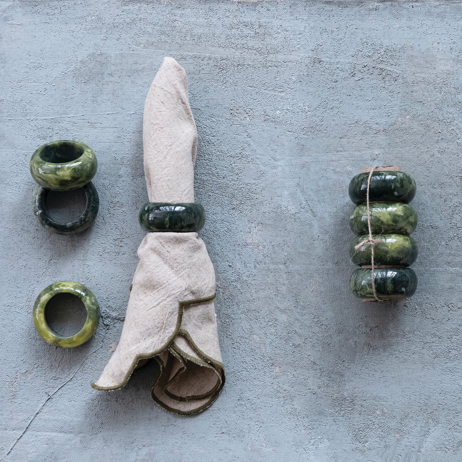 Marbled Resin Napkin Rings