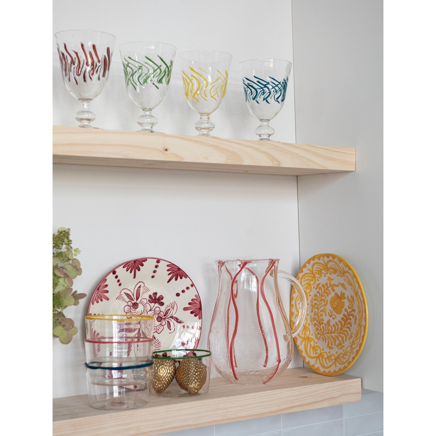 Glass Bowl with Colored Edge - 4 Colors