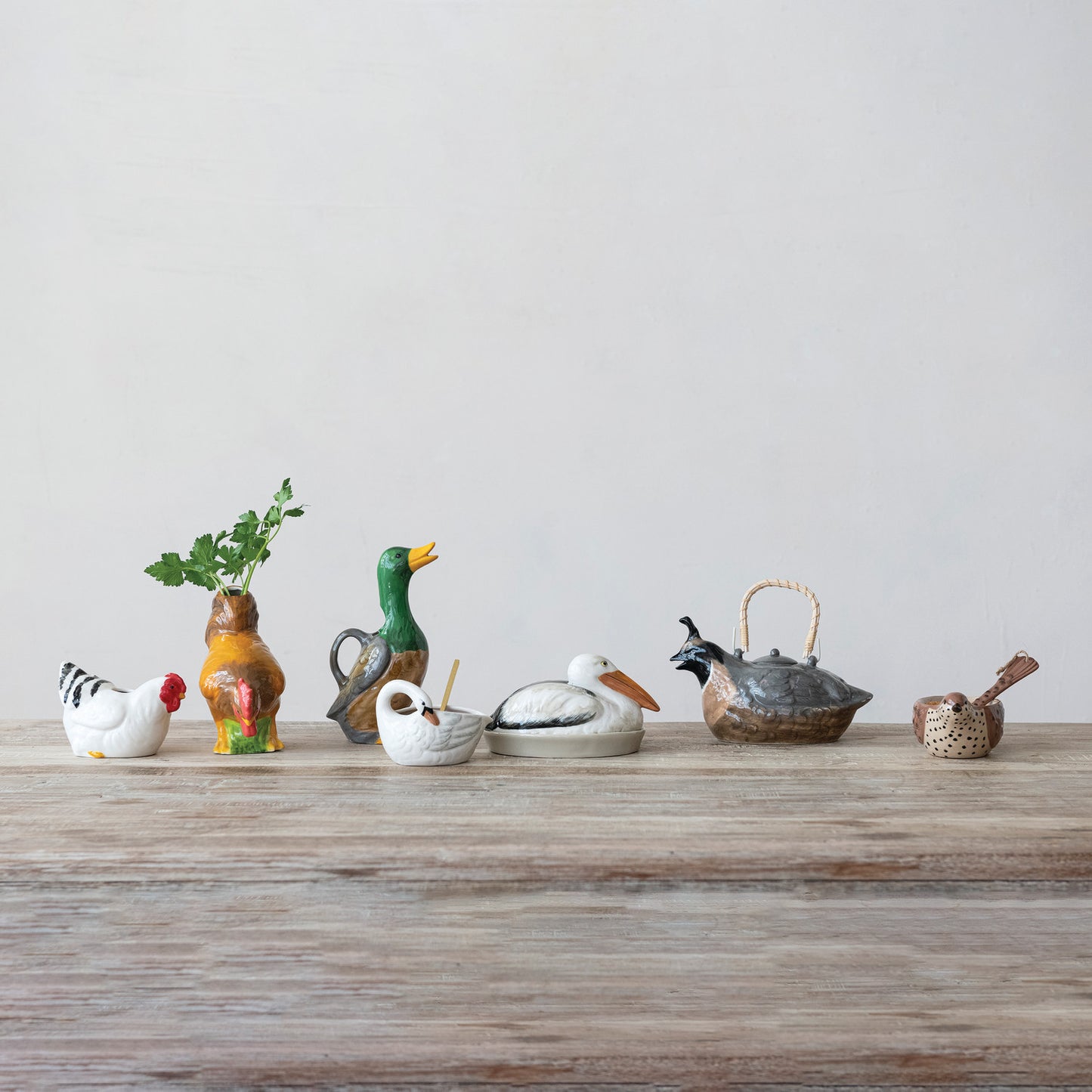 Hand-Painted Quail Teapot
