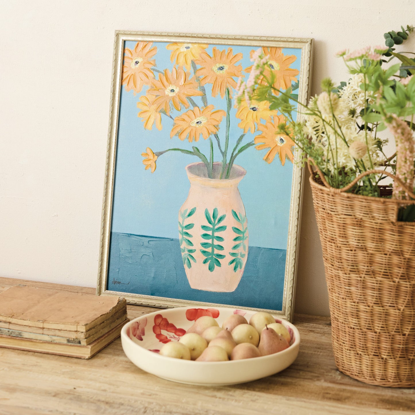 Hand-Painted Flowers Artwork