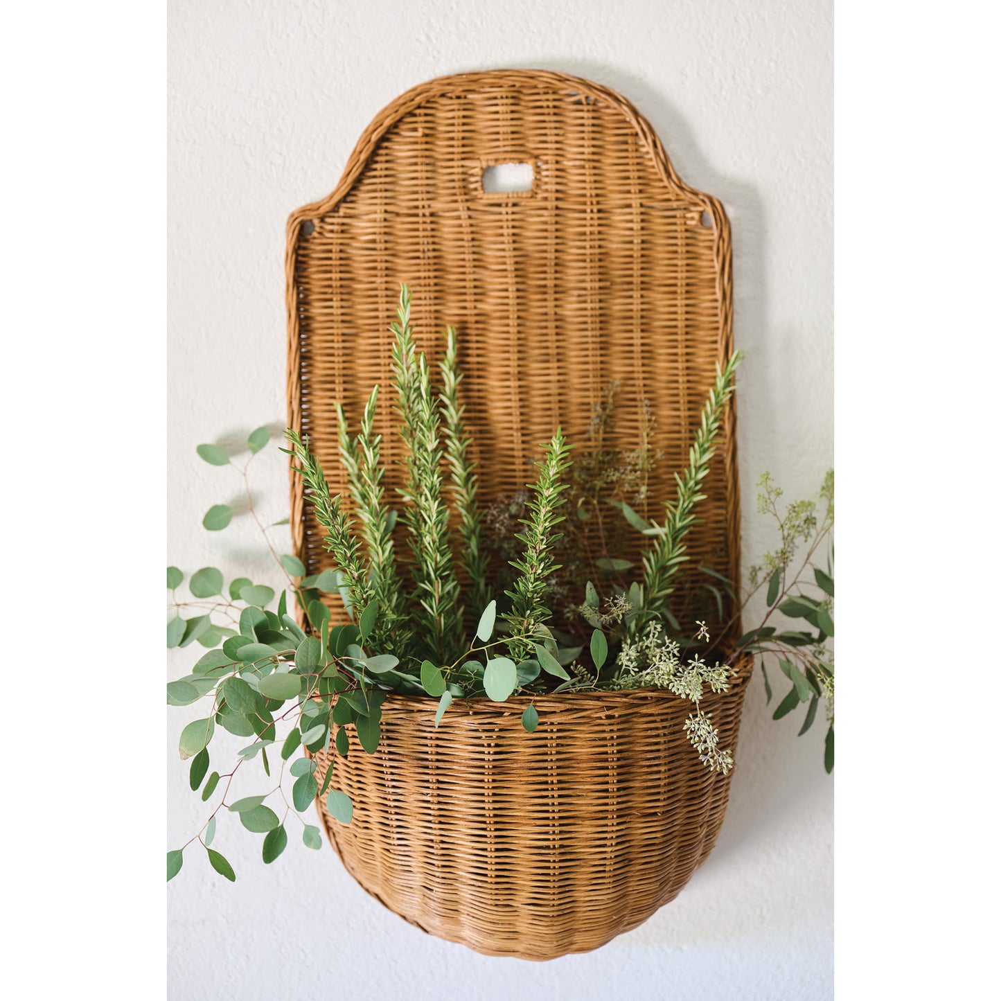Hand-Woven Rattan Wall Basket
