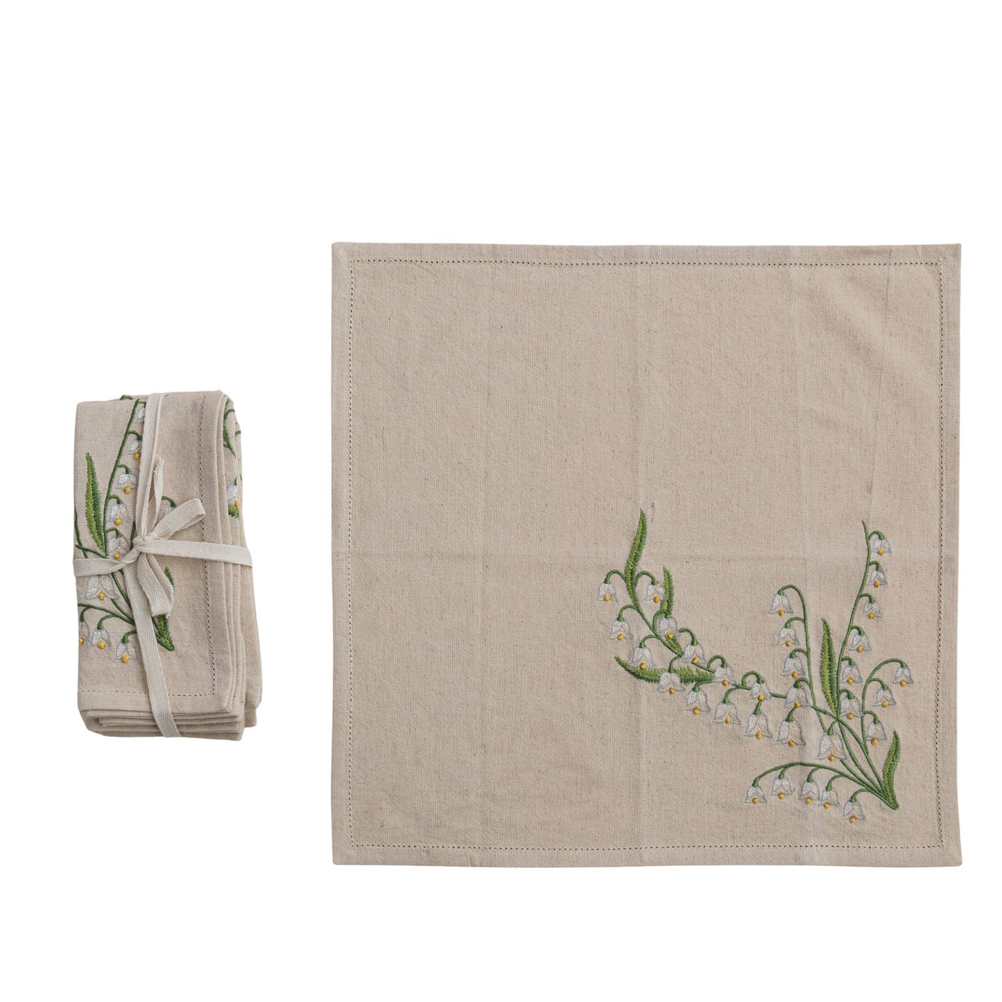 Lily of the Valley Embroidered Napkins