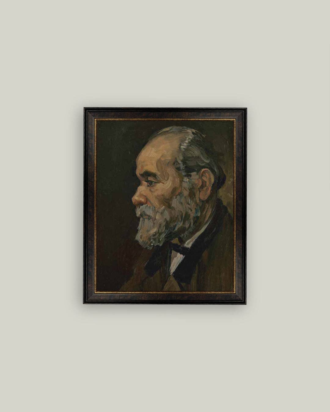 Portrait of an Old Man Framed Antique Art: 7x9