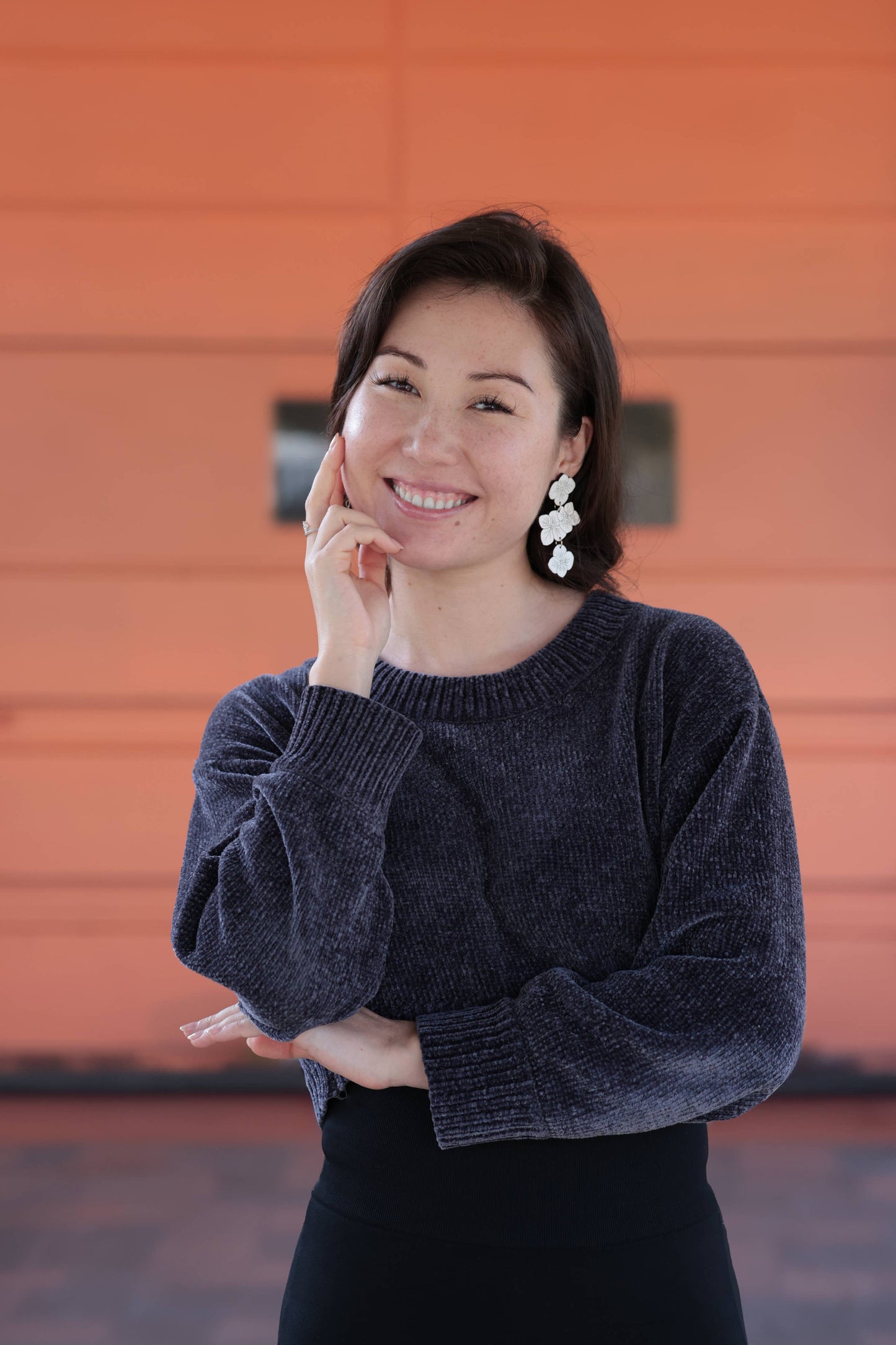 Hydrangea Statement Earrings - White