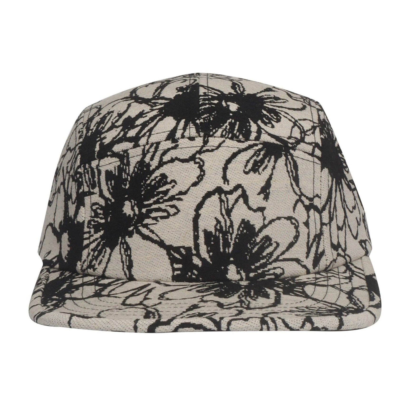 HatPhile Abstract Flower Jacquard 5-Panel Hat – Camp Cap with Unique Floral Pattern