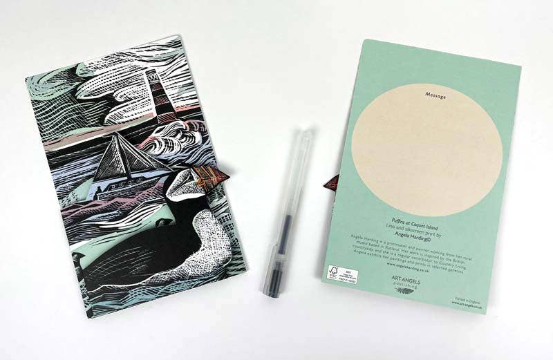 Puffins at Coquet Island Concertina Card - Angela Harding
