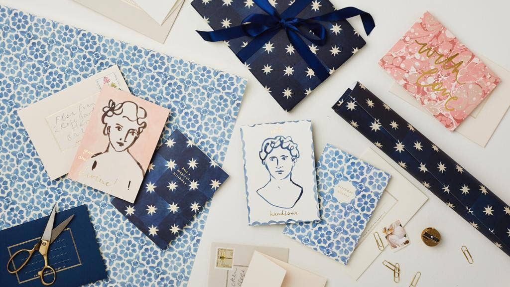 Navy Star Patterned Paper