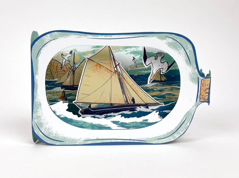 Boat in a Bottle 3D Card - Tom Jay