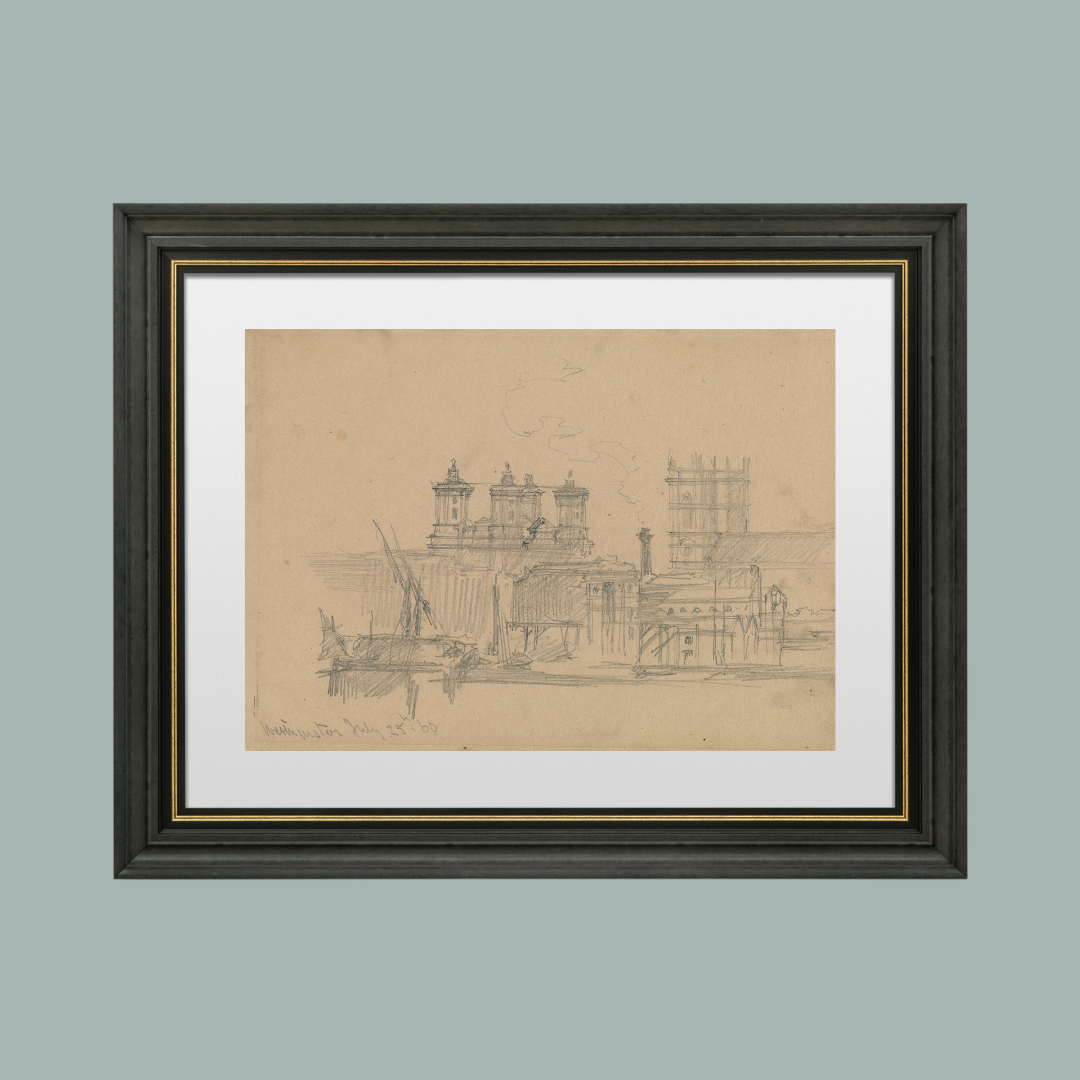 Westminster England 19th Century Antique Art Print