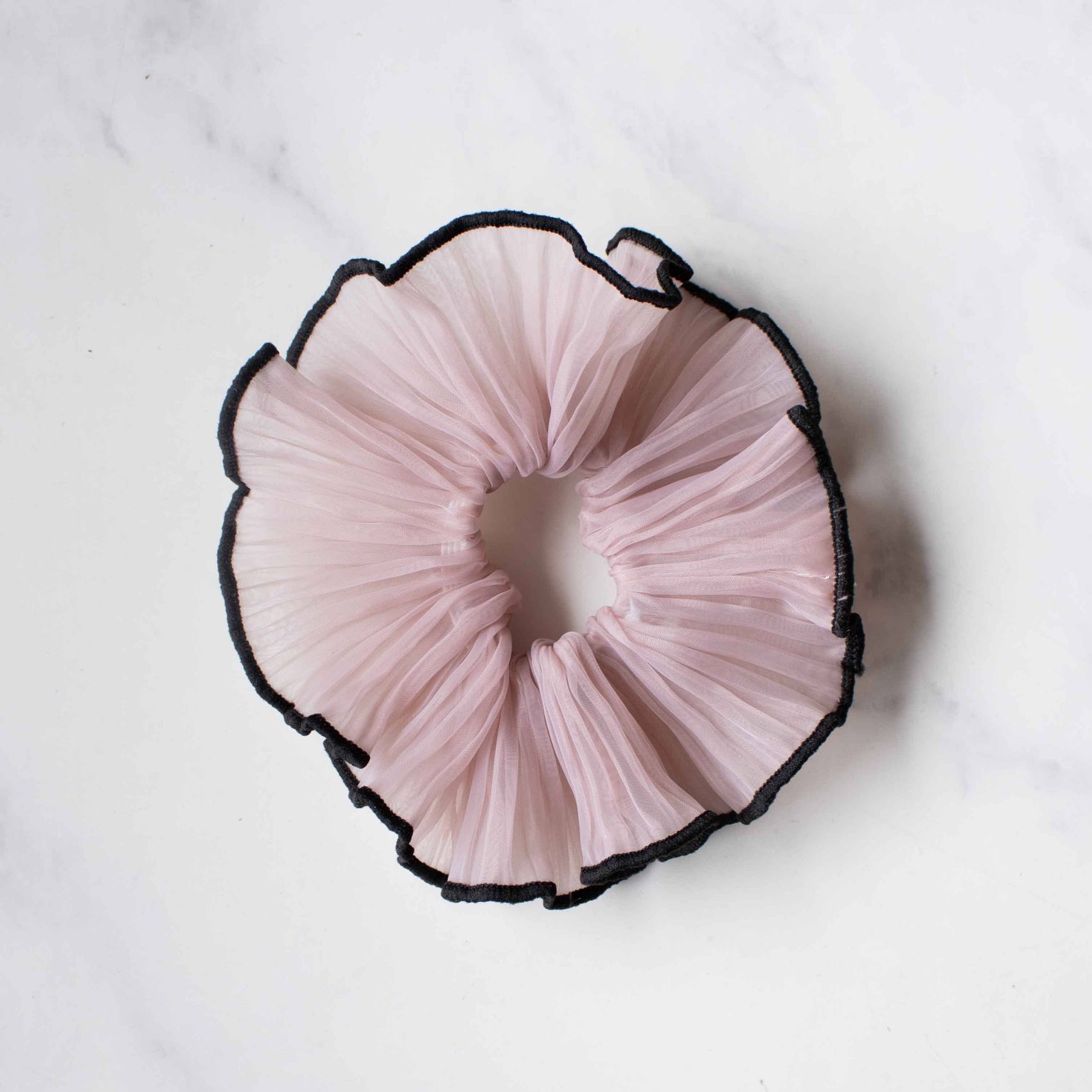 Pleated Organza Scrunchie: Mauve