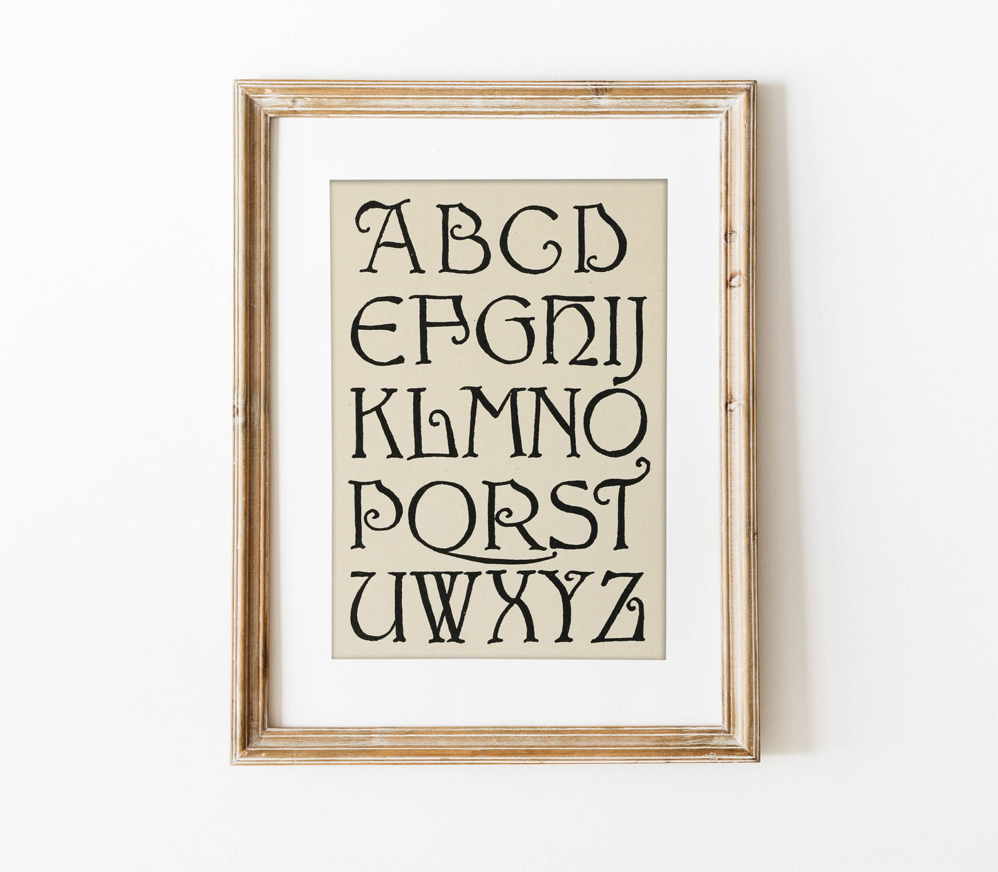 Vintage Inspired Alphabet Wall Art 8"x10"