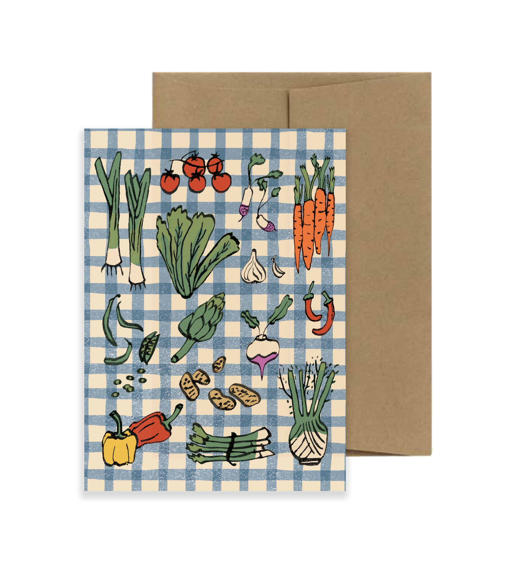 Legumes/Veggie Gingham Card