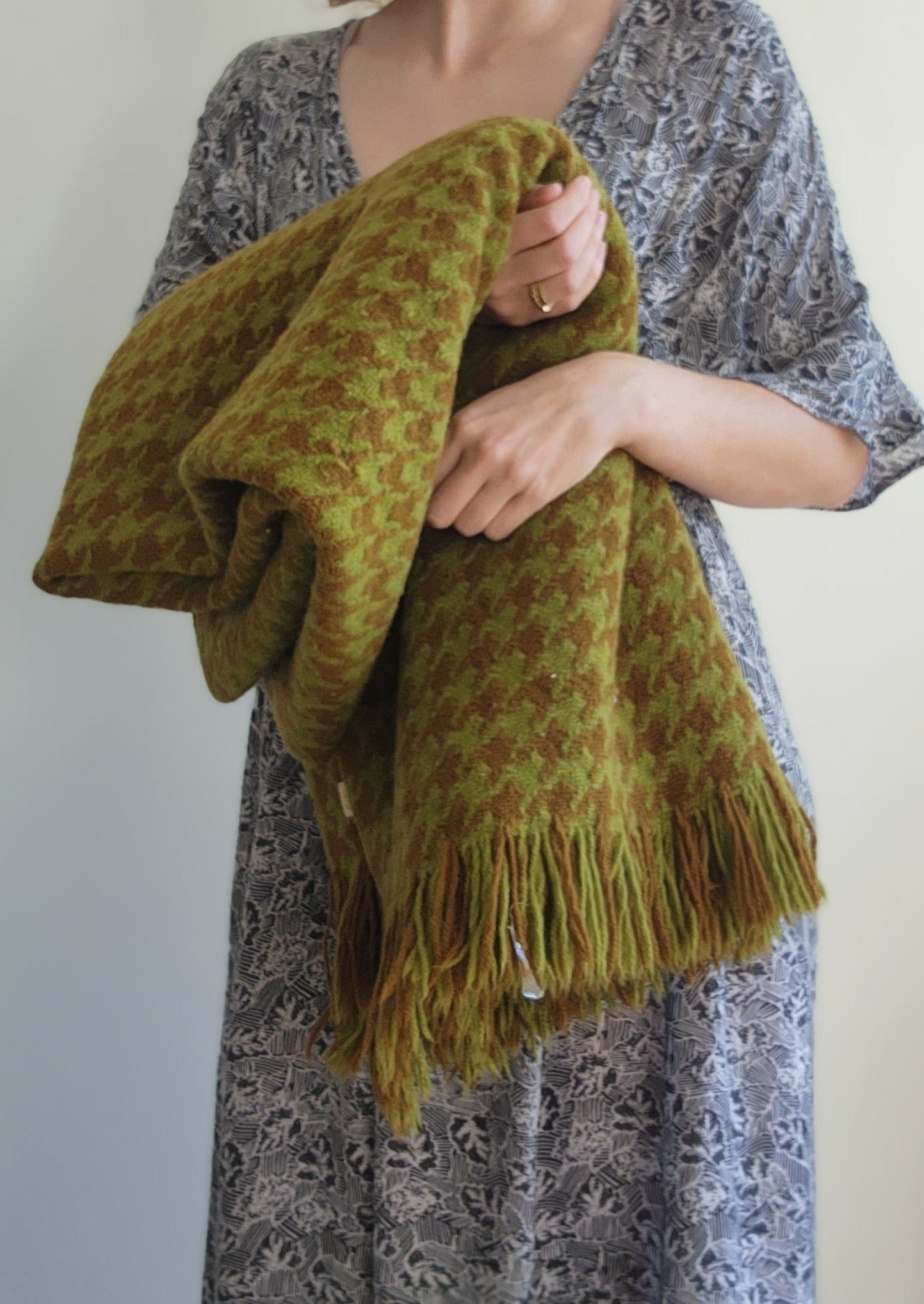 Vintage Pendleton Blanket - Olive and Cocoa