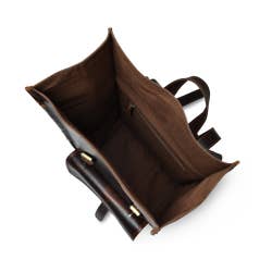 DuVall Leather Rolltop Backpack - Deep Brown