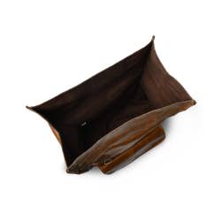 DuVall Leather Rolltop Backpack - Tan