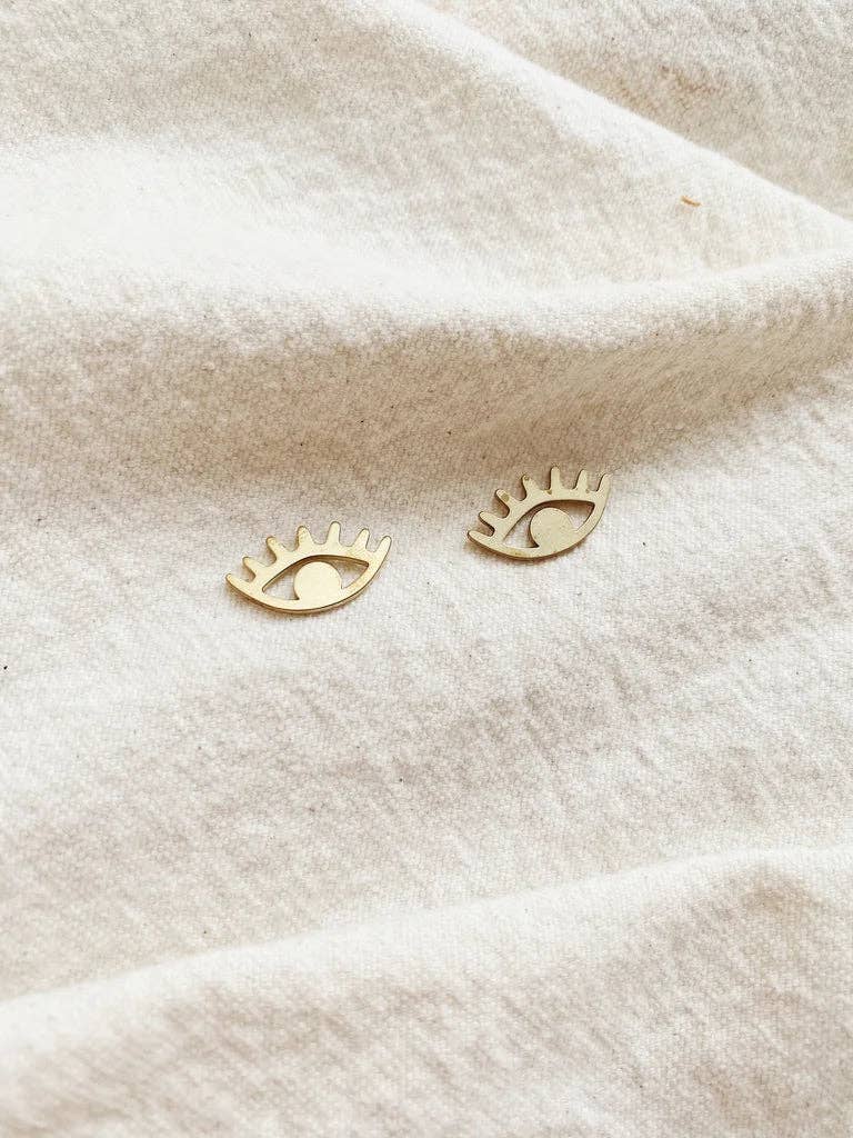 Eye Brass Earrings