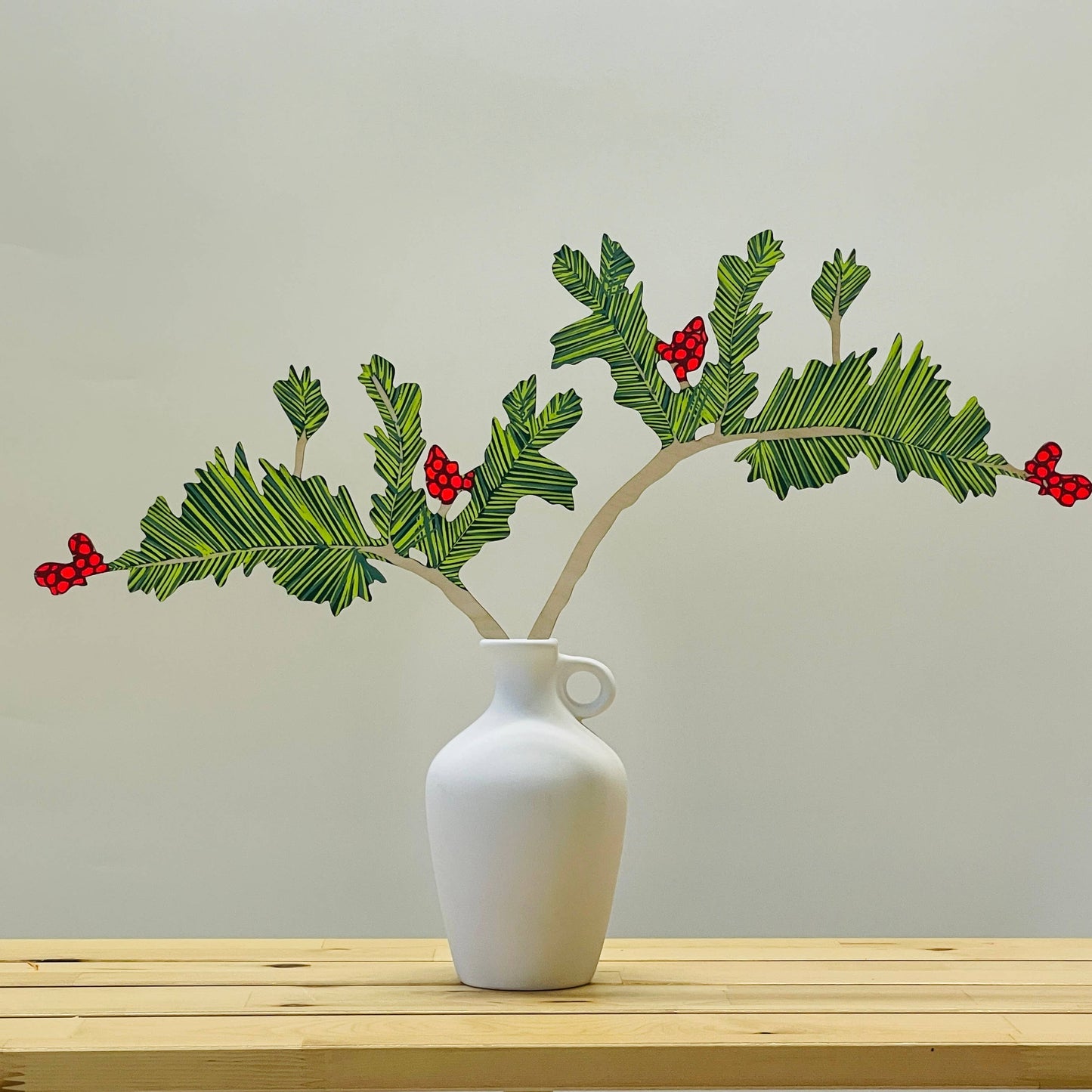 Wooden Forever Wintergreen Branch