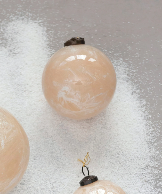 Marbled Glass Ball Ornament